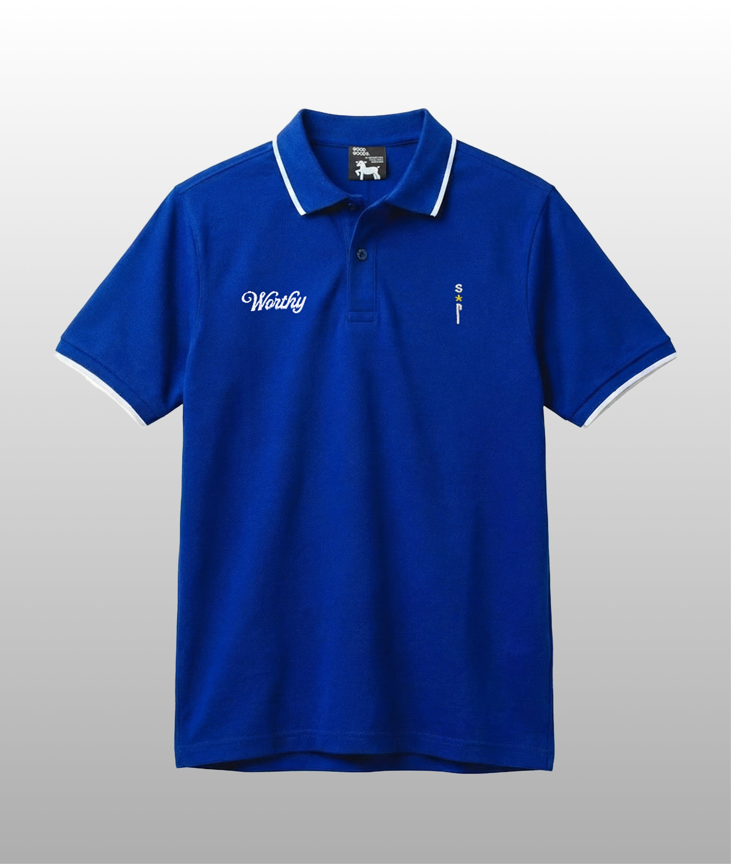 Worthy Polo Shirt - Zodiac Blue - Premium Pique Polo Embroidered
